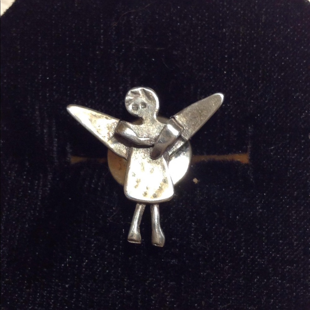 Sterling Silver Guardian Angel pin